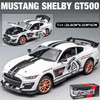1/24 Alloy Car Model Simulation Sound And Light Pull Back Toy Car for Ford Mustang Viper Gt500 Boyfriend Collection Gift