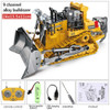 Huina 1045 1:24 Remote Control Alloy Bulldozer with Light 2.4G Engineering Vehicle Tractor Kid Truck Toy Car Boy Children Gift