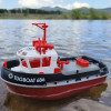 Remote Control Boat Toy Simulation 1:72 Red Fire Boat 2.4G Splicing Toy Model Decoration Water Tug Boat Children'S Birthday Gift