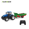 High horsepower electric 6CH remote control tractor toy 2.4G RC car farmer tool engineering car children's toy