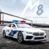 1:32 BMW M8 Car Model Decoration Simulation Alloy Car Model Police-Car Model Sound Light Toy Pull Back Car Children Gifts A29