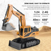 11CH 1:20 RC Engineering Vehicle 2.4G Remote Control Excavator Alloy Children Toy Car Crawler Truck Toys for Boys Kids Xmas Gift