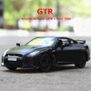 1:36 Nissan GTR Alloy Car Model Toys Genuine License Metal Diecast Simulation Boy Sports Car Matte Metallic Black A295