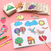 Montessori Kids Toys Drawing Toys Wooden DIY Painting Template Stencils Learning Educational Toys for Children Gift 20pcs