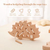 Wooden Hedgehog Threading Board Kids Montessori Toys Beech Wooden Educational Toy Button Beaded Blocks Puzzle Toy Baby Gifts