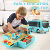 Montessori Busy Box ,Bus Toy with Sound and Light, Music Education Knowledge Toddlers Bus Toys for Boys & Girls