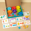 1 Set Of Montessori Math Teaching AIDS Baby Number Cognition Matching Puzzle Benefit Intelligence Clip Beads