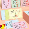 Cute Cartoon Lattice Symmetrical Drawing Toys Fine Motor Skill Write & Wipe Pen Control Children's Novelty Learning Boards Toys