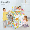 DIY Jungle Graffiti Toy House Paper Tent 3D Paper Drawing Early Education Puzzle Toy Children's Gift