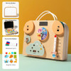 New Busy Board Handheld Box Montessori Life Early Education Circuit Light Drawing Board Integrated Puzzle Wooden Toy Baby Gift