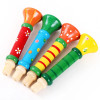 1PC Colorful Wooden Trumpet Bugle Toy Musical Instrument for Children Whistle Baby Learning Educational Toys Kids Music Games