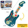 Kids Guitar Toy 2 In 1 Folding Musical Instrument Electronic Piano Brain-Training Educational Toys Birthday Gift for Girl Boy