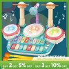 Kids Drum Set Toy for 3 Year Old Girl with Musical Instruments Microphone Lights Piano Keyboard Early Learning Educational Toys