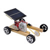 Science and technology small production of wooden solar car electric creative science experiment students put together toys