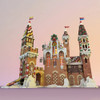 MOC Christmas Day Gingerbread Castle Modular Model Building Blocks Winter Architecture Assembled Toy Brick Kids Birthday Gift