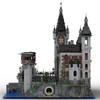 MOC Modular Medieval Castle Building Block Set Street View The Architecture Of the Movie Lunatic Asylum Bricks Toys Collection