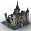 MOC Modular Medieval Castle Building Block Set Street View The Architecture Of the Movie Lunatic Asylum Bricks Toys Collection
