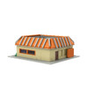 Gobricks MOC Movie Simpsonsed Krusty Burger House Construction Model Building Block Street View Residential Villa Toy Brick Gift