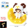 Micro Building Blocks Space Aerospace Series Glowing Astronaut Figure With Light DIY Bricks Set Toys For Children Christmas Gift