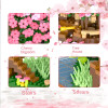 2138pcs DIY Discoloration Cherry Blossom Flower Pink Tree House Train Assembly Building Blocks Classic Model Bricks Sets Kid