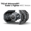 NEW 453Pcs MOC Spaceship TIE/ad Advanced x1 Vader's Fighters Building Blocks Modified from Tie Bomber Bricks Model DIY Toys Gift