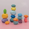 Rainbow Wooden Stones Building Blocks Colorful Stacking Balance Games Montessori Educational Toys For Children Creative Gifts
