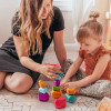 Baby Toy Wooden Building Block Colored Stone Creative Educational Toys Nordic Style Stacking Game Rainbow Stone Wooden Toys