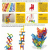 Chair Stack Tetra Tower Fun Balance Stacking Building Blocks Board Game for Kids Adults Friends Party Game Night and Partie Toy