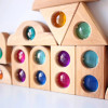 Fairytale Windows Blocks Sparkling Acrylic Toy Wooden Gem Stacking Blcoks Open Ended Play Montessori Educational Wooden Toys