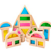 Wood Building Blocks Set, 24 Pcs Rainbow Stacker Stacking Game Construction Building Toys Colorful Learning Educational Toys