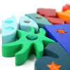 Large Wooden Gem Blocks Rainbow Stacking Toys Bricks Flower House Blocks Nordic Wood Toys Kids Creative Blocks Educational Toys