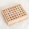 128pcs Wooden Gem Blocks Rainbow Stacking Toys Natural Wood Blocks Kids Creative Game Blocks Educational Toys for Children