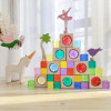 Montessori Wooden Rainbow Gems Stacking Blocks Toys Transmission Creative Game Blocks Educational Toys for Children