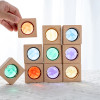 Montessori Wooden Gem Acryllic Crystal Stacking Building Block Toys for Kids Early Educational