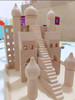 Children Wooden Building Blocks Church Colosseum Unpaint Wood Stacking Castle Athletic Bricks Educational Toy