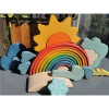 Wooden Building Stacking Rainbow Blocks Creative Weather Cloud Snow Sun Droplet for Kids Educational Toy