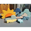 Wooden Building Stacking Rainbow Blocks Creative Weather Cloud Snow Sun Droplet for Kids Educational Toy