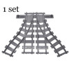 MOC City Train Tracks Flexible Straight Curved Soft Rail Switch DIY Building Block Models Railways Technical Train Parts Bricks