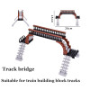MOC City Train Tracks Flexible Straight Curved Soft Rail Switch DIY Building Block Models Railways Technical Train Parts Bricks