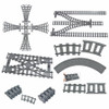 Railway Crossing City Tracks Rails Trains Track Base Flexible Switch Forked Uphill Straight Soft Building Block Bricks Toys