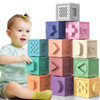 12PCS Baby Blocks Soft Building Blocks For Baby Montessori Sensory Bath Toy Teethers Squeeze Toddlers Kids Bathing Toys Gifts 12PCS Baby Blocks Soft Building Blocks For Baby Montessori Sensory Bath Toy Teethers Squeeze Toddlers Kids Bathing Toys Gifts