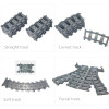 City Train Track Rail double layer Track Model Bricks straight curved soft Flexible Switch Uphill Railway Building Blocks kids