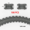 City Trains Flexible Tracks Soft 100PCS Straight Curved Rails Switch Building Block Creative Models Railways Toys For Kids 53401