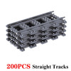 200PCS DIY City Train Rail Straight & Curved &Soft Track Set Building Blocks Compatible All Railway Electric Train Acces