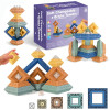 Children Pyramid Building Blocks Montessori Game Rainbow Soft Glue Blocks Construction Stacking Game Educational Toys For Kids