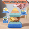 Children Pyramid Building Blocks Montessori Game Rainbow Soft Glue Blocks Construction Stacking Game Educational Toys For Kids