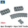 KAZI Train Track Building Bricks Plastic Rail Track for Train Straight & Curved & Furcal & Soft Tracks Block Educational Toy