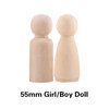 10pc Wooden Doll 65mm-35mm Wooden Blank Peg Dolls Girl Boy DIY Unfinished Doll Maple Rodent Handmade Baby Product Christmas Gift