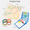 Montessori Educational Kids Baby Creative Toy Graphics Math Pattern Blocks Geo Board Rubber Bands Wooden Nail Boards Set