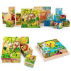 3D cube Wooden puzzle children's nine pieces six-sided wooden block tray children's Montessori learning educational puzzle toys